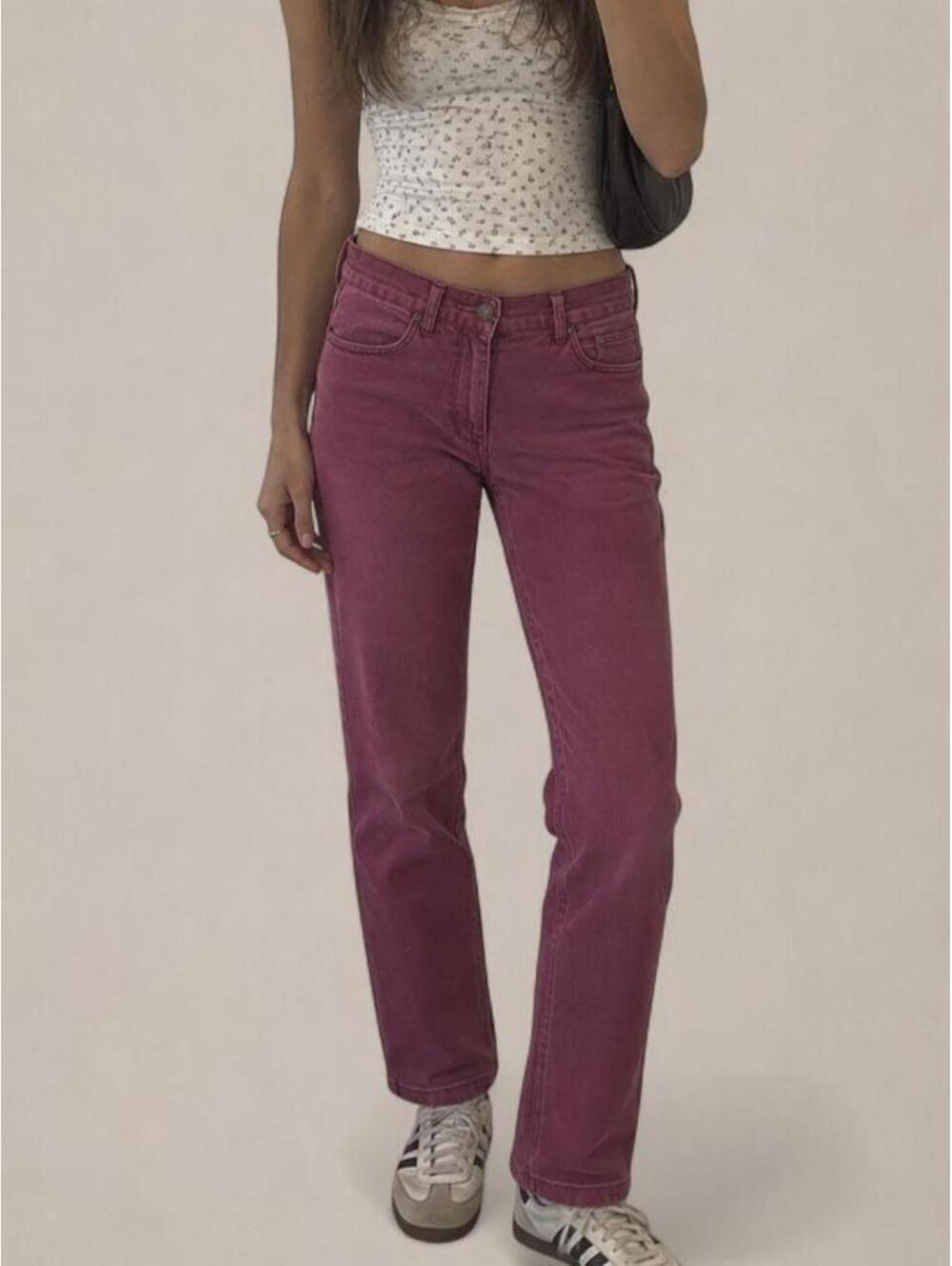 Choices Burgundy Slim Straight Jeans